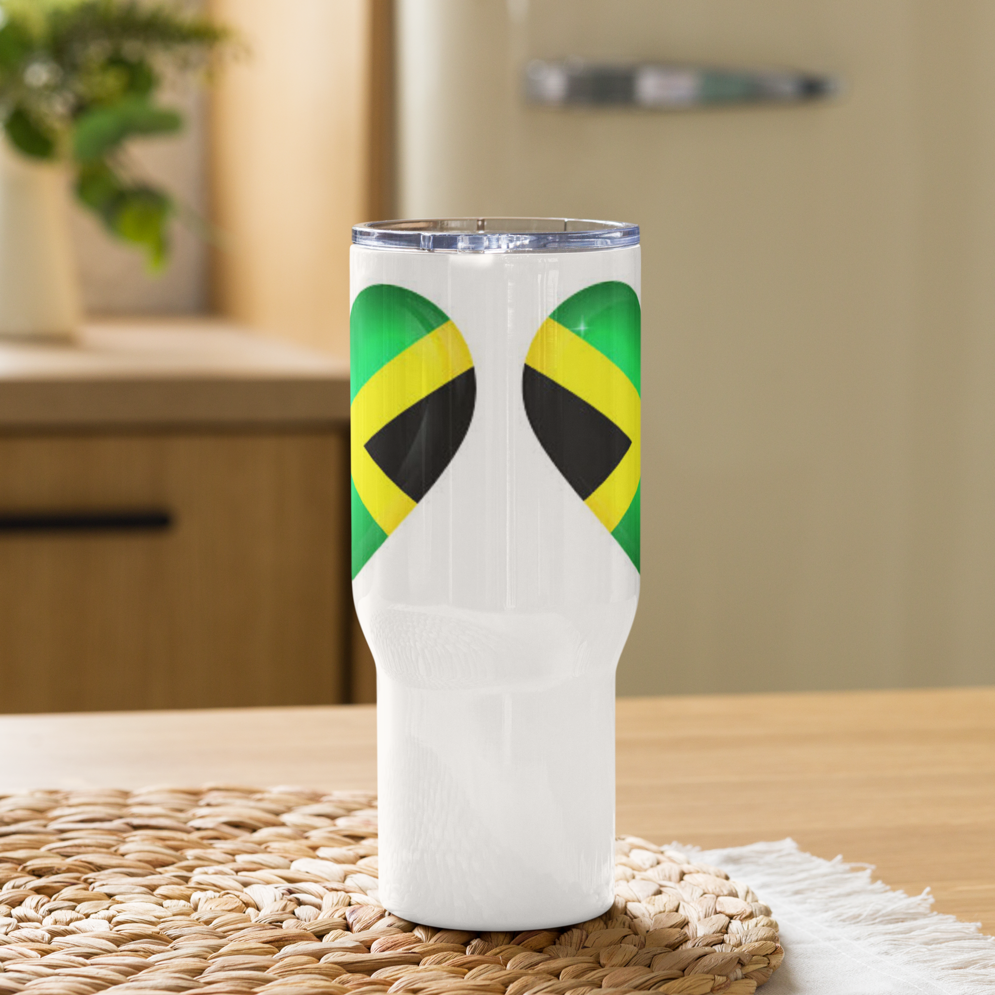 Jamaican Heart Travel mug with a handle 25oz