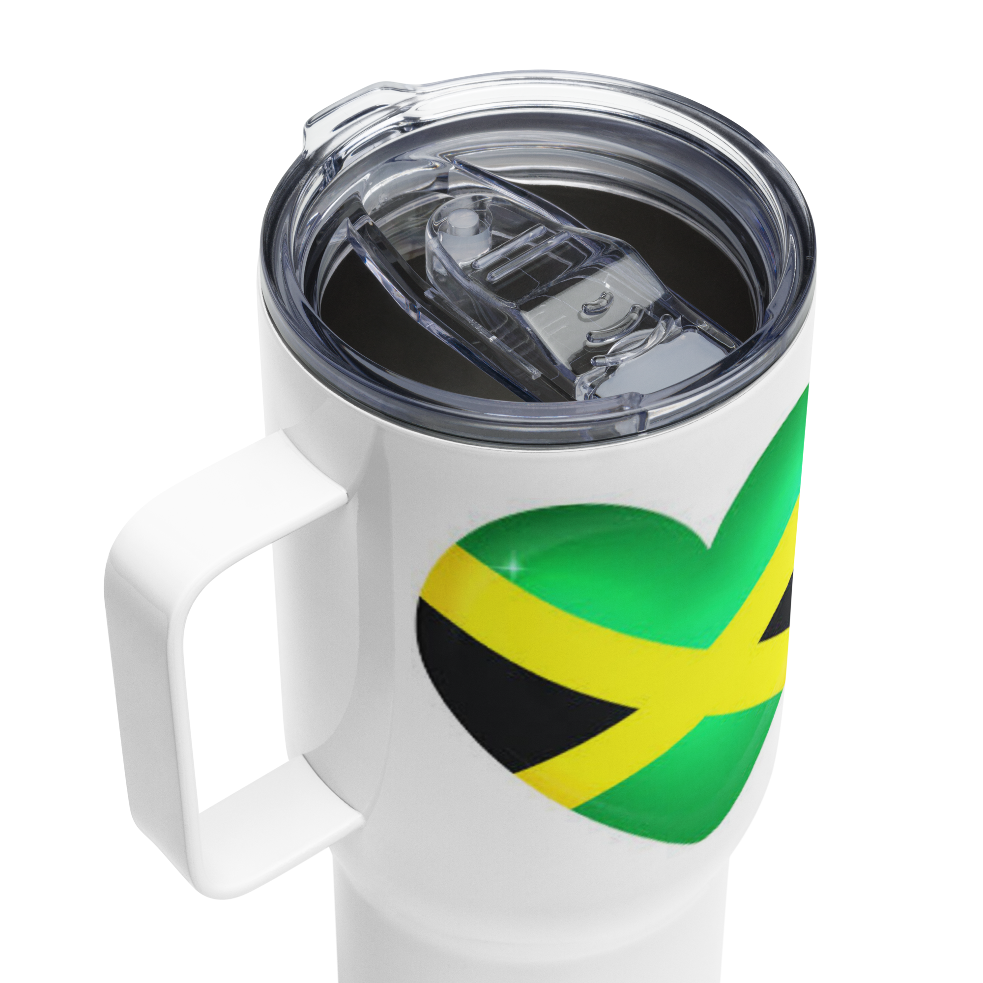 Jamaican Heart Travel mug with a handle 25oz