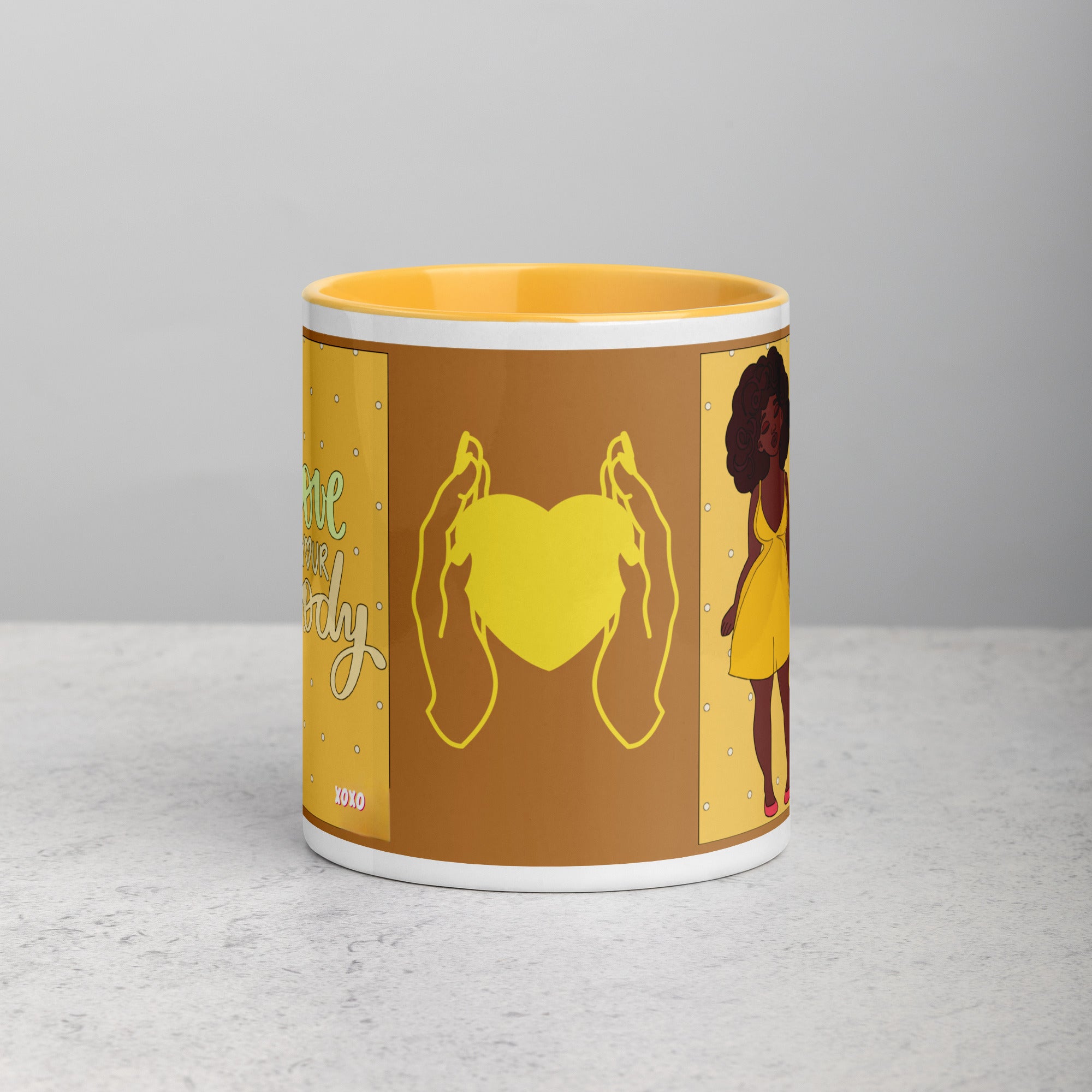 Love Your Body Yellow Mug in 11oz