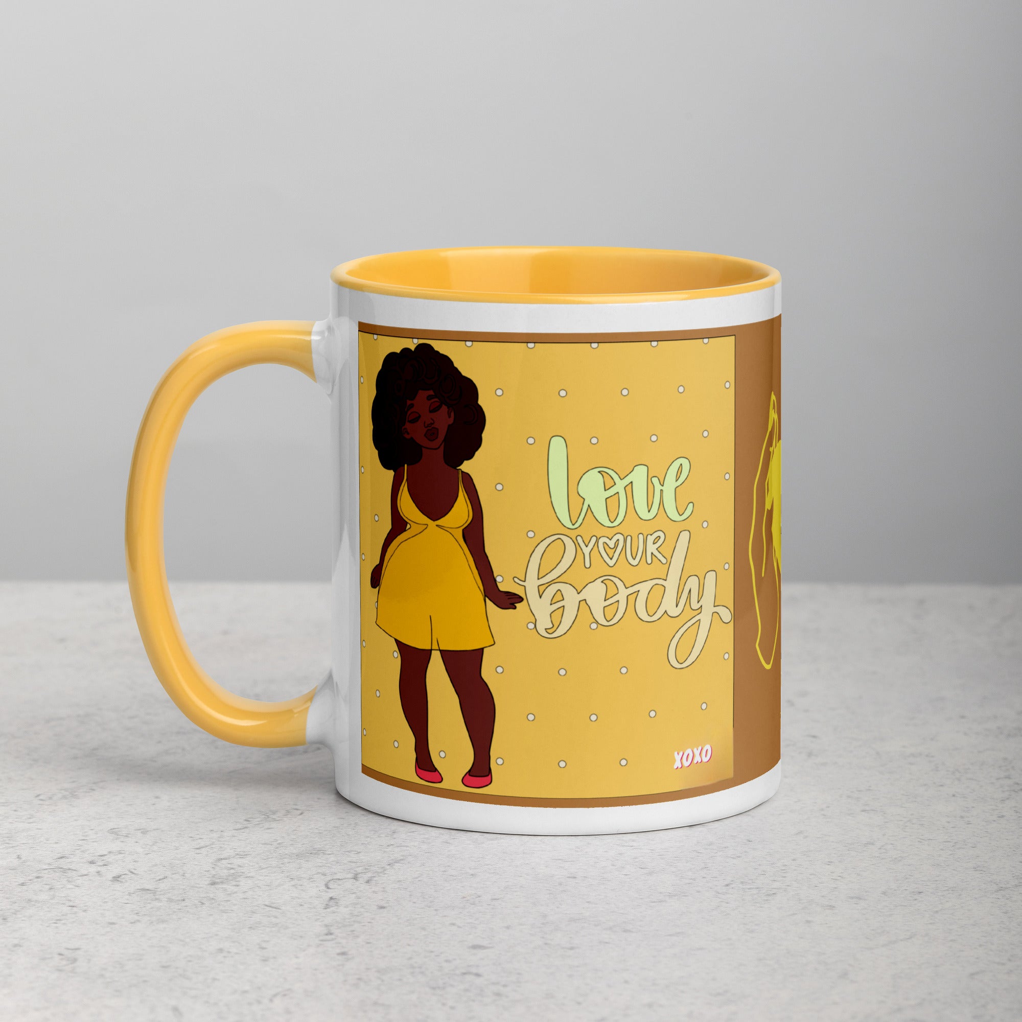 Love Your Body Yellow Mug in 11oz