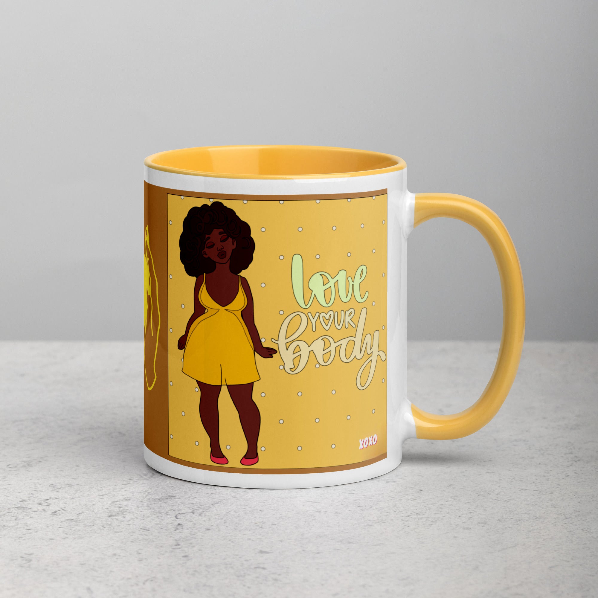 Love Your Body Yellow Mug in 11oz