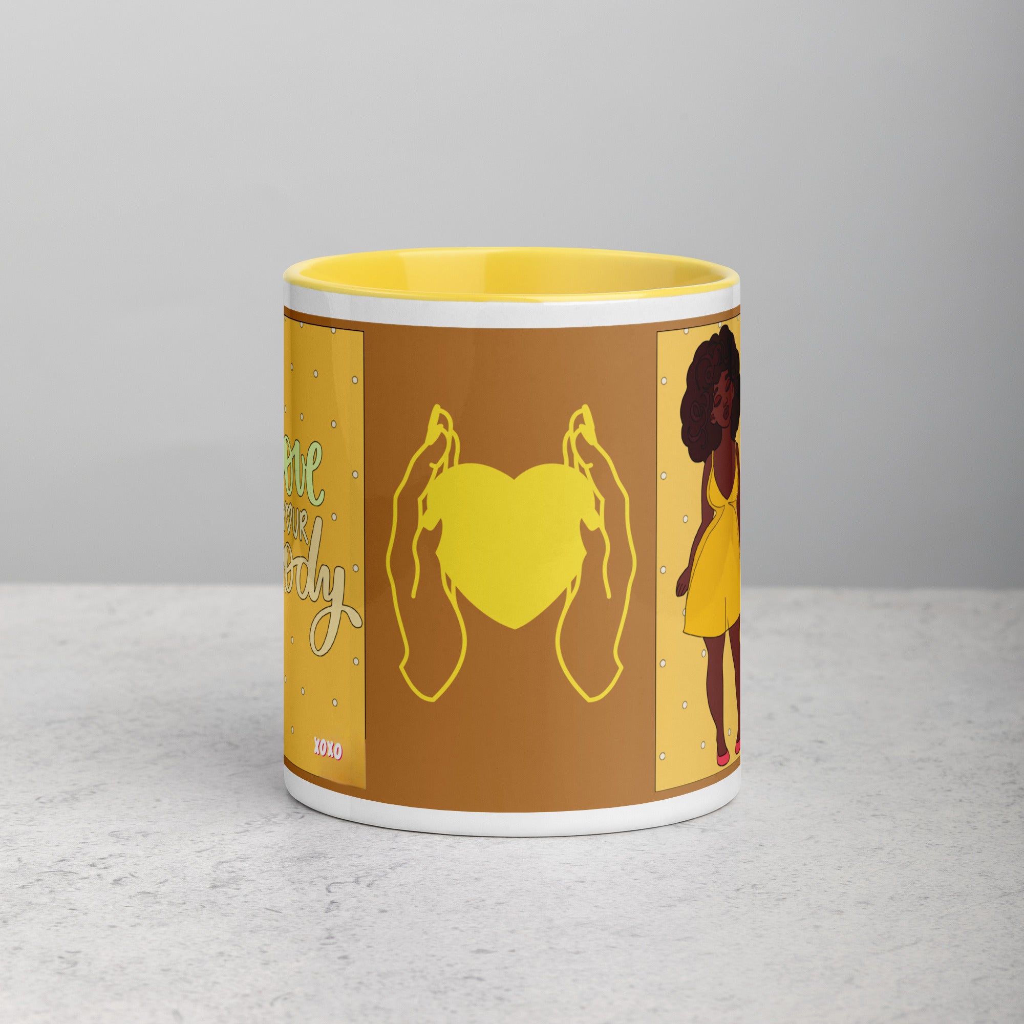 Love Your Body Yellow Mug in 11oz