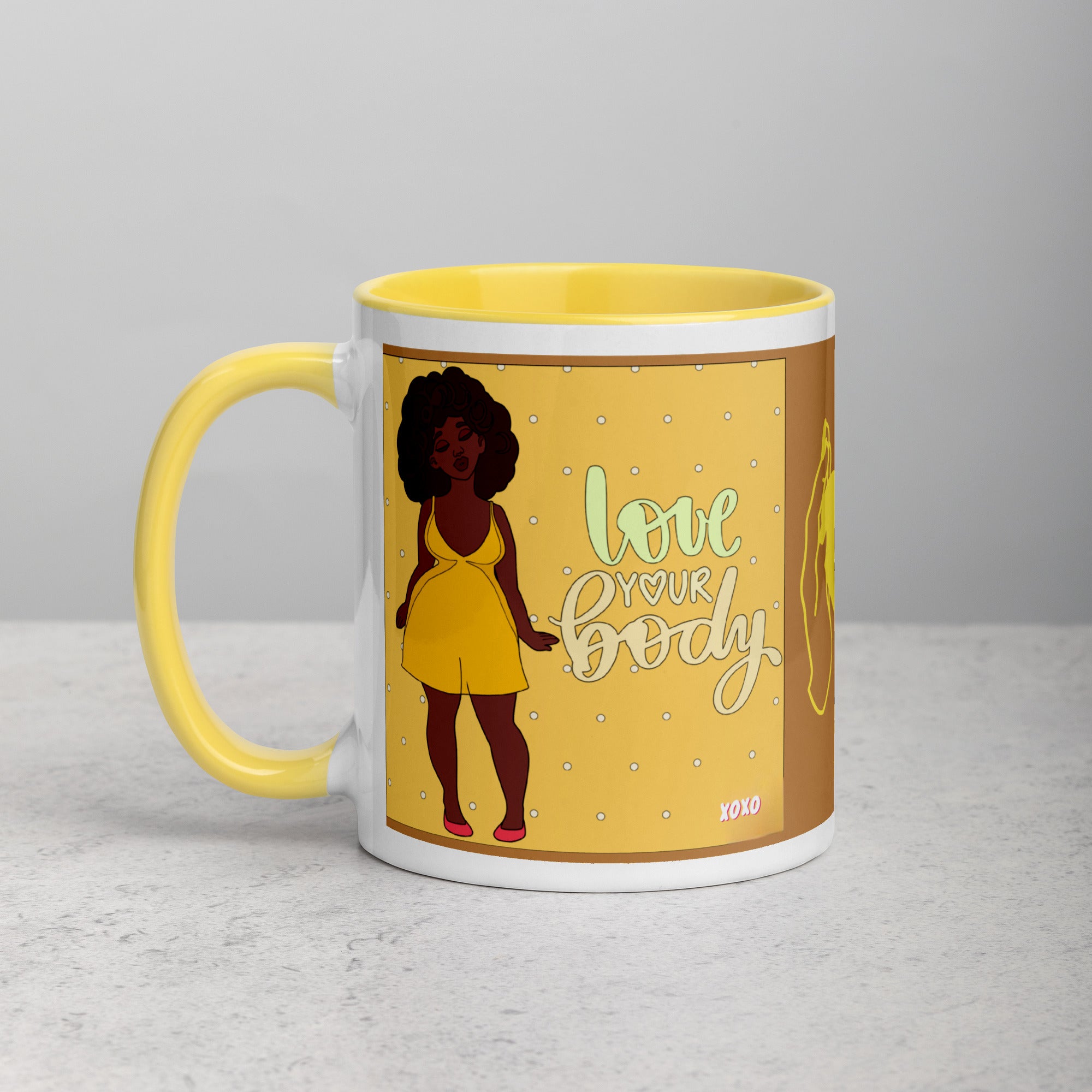 Love Your Body Yellow Mug in 11oz