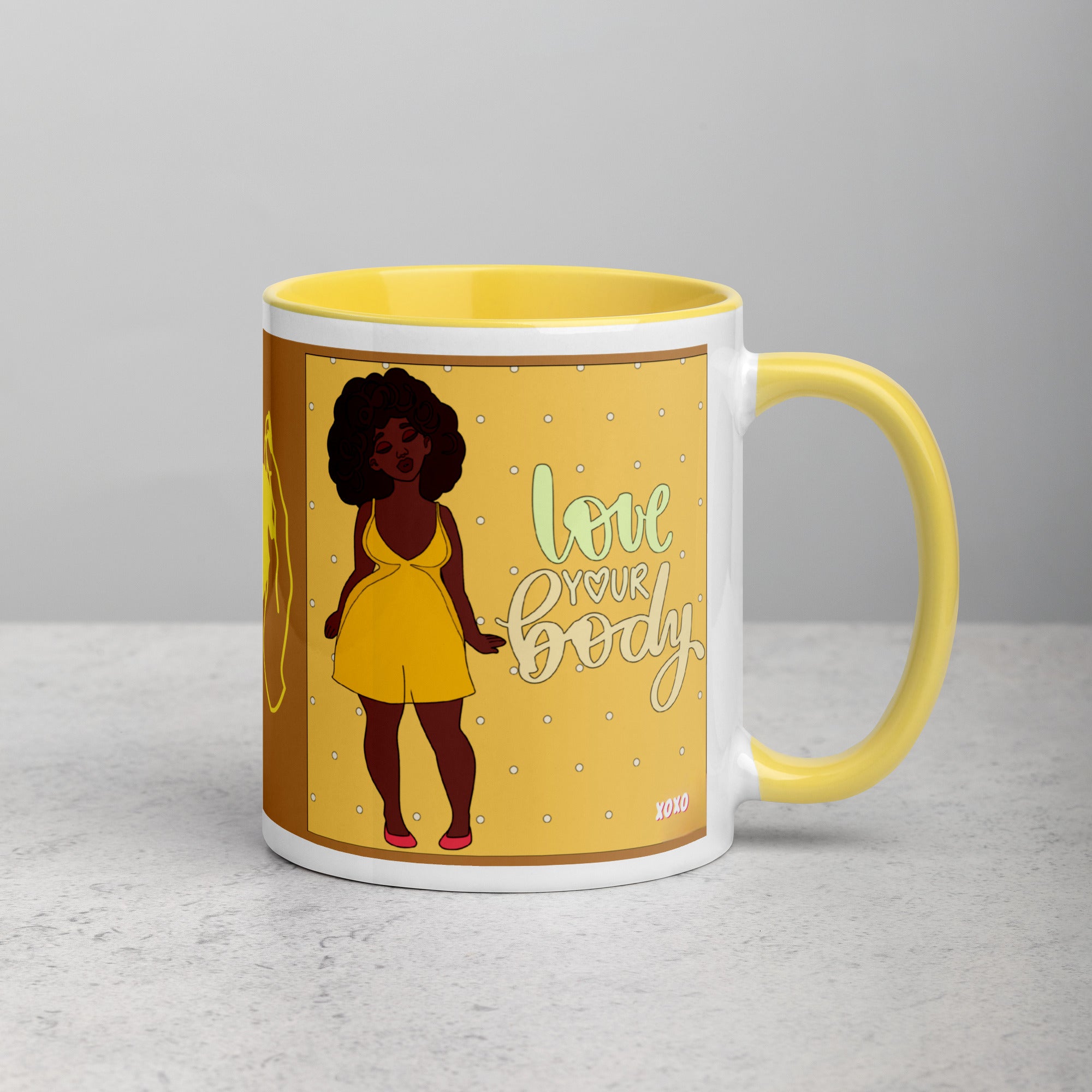 Love Your Body Yellow Mug in 11oz