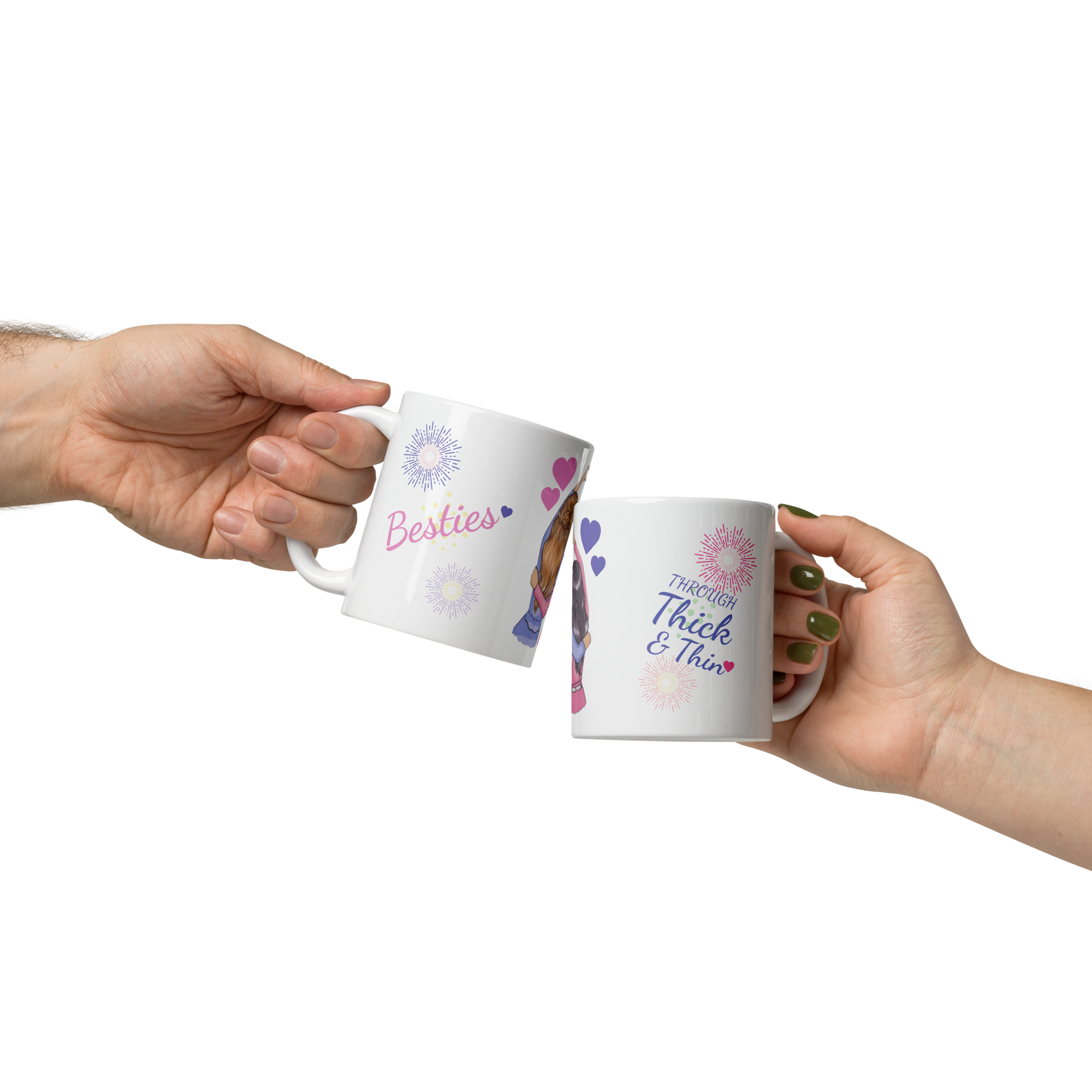 Besties Glossy Mug in White 11oz and 15oz