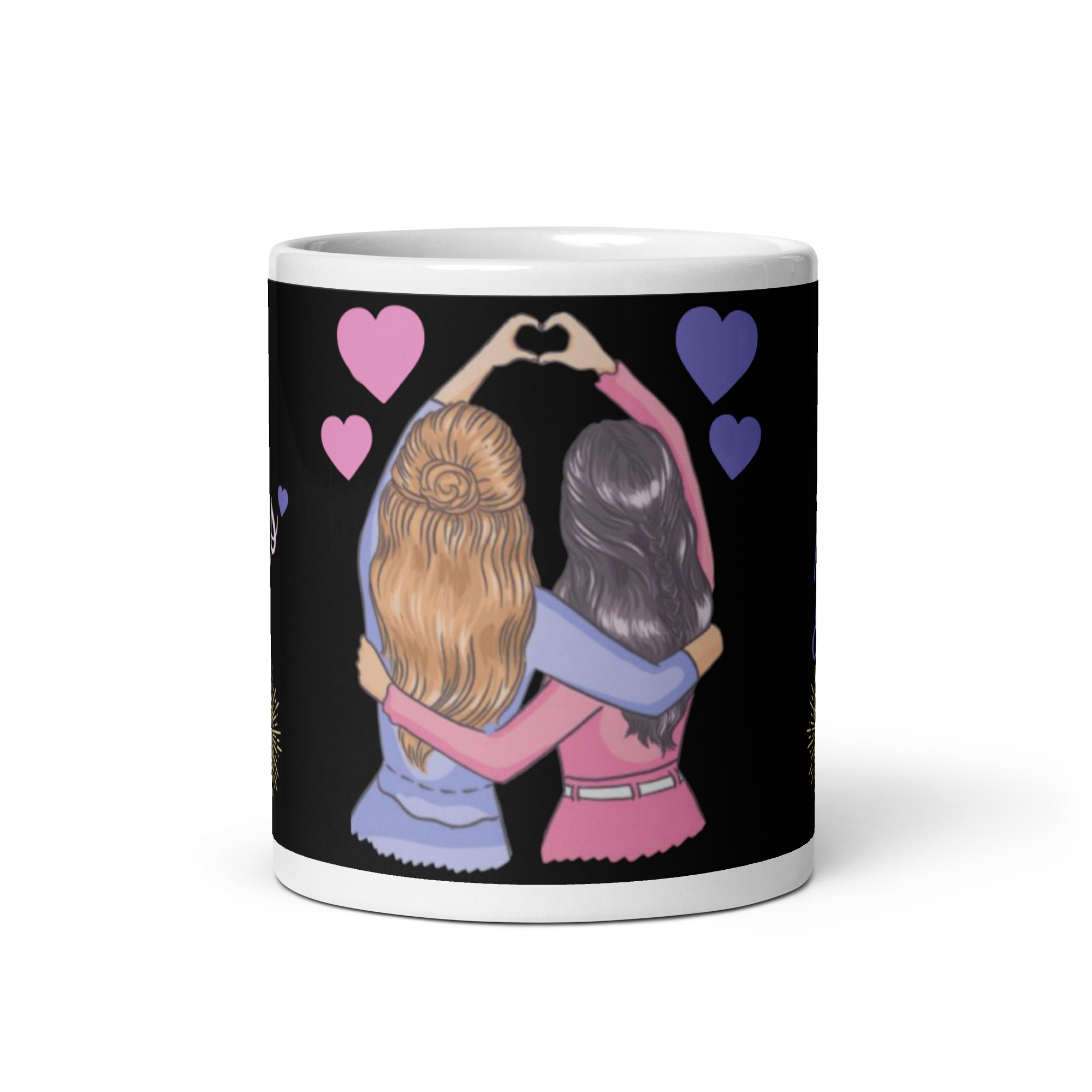 Besties Glossy Mug in Black 11oz