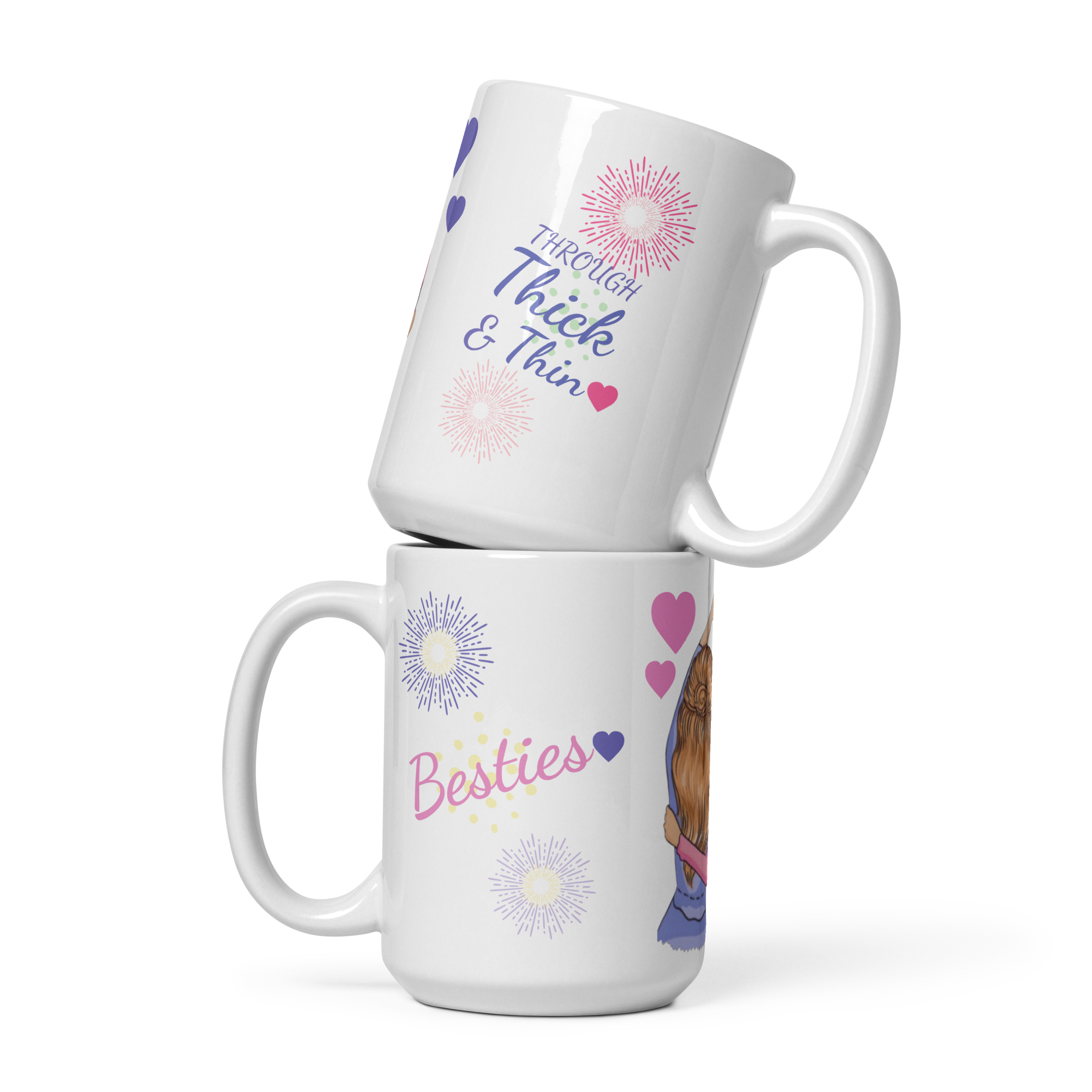 Besties Glossy Mug in White 11oz and 15oz